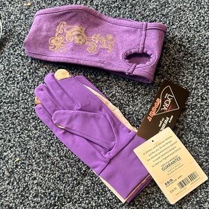 Athleta gloves and headband lot set Purple Gloves nwt $39 nwot $35